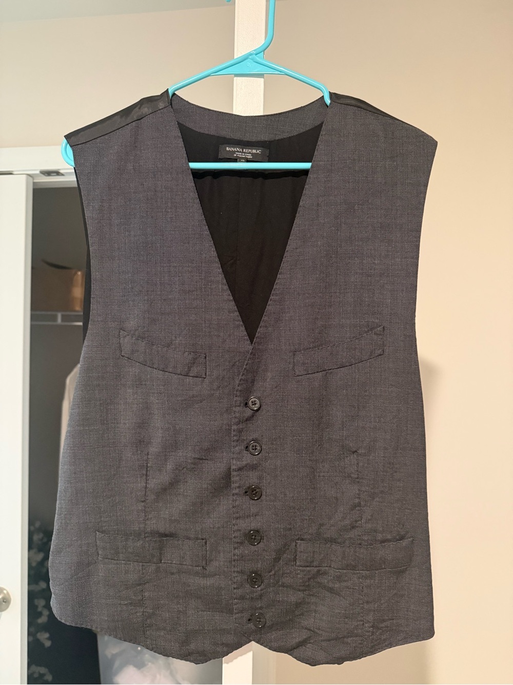 Banana Republic Men's Black Textured Dress Vest